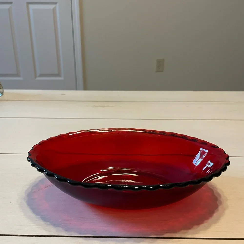 Vintage Anchor Hocking Royal Ruby Oval Vegetable Bowl Excellent Condition! - Picture 2 of 4